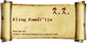 Kling Kamélia névjegykártya